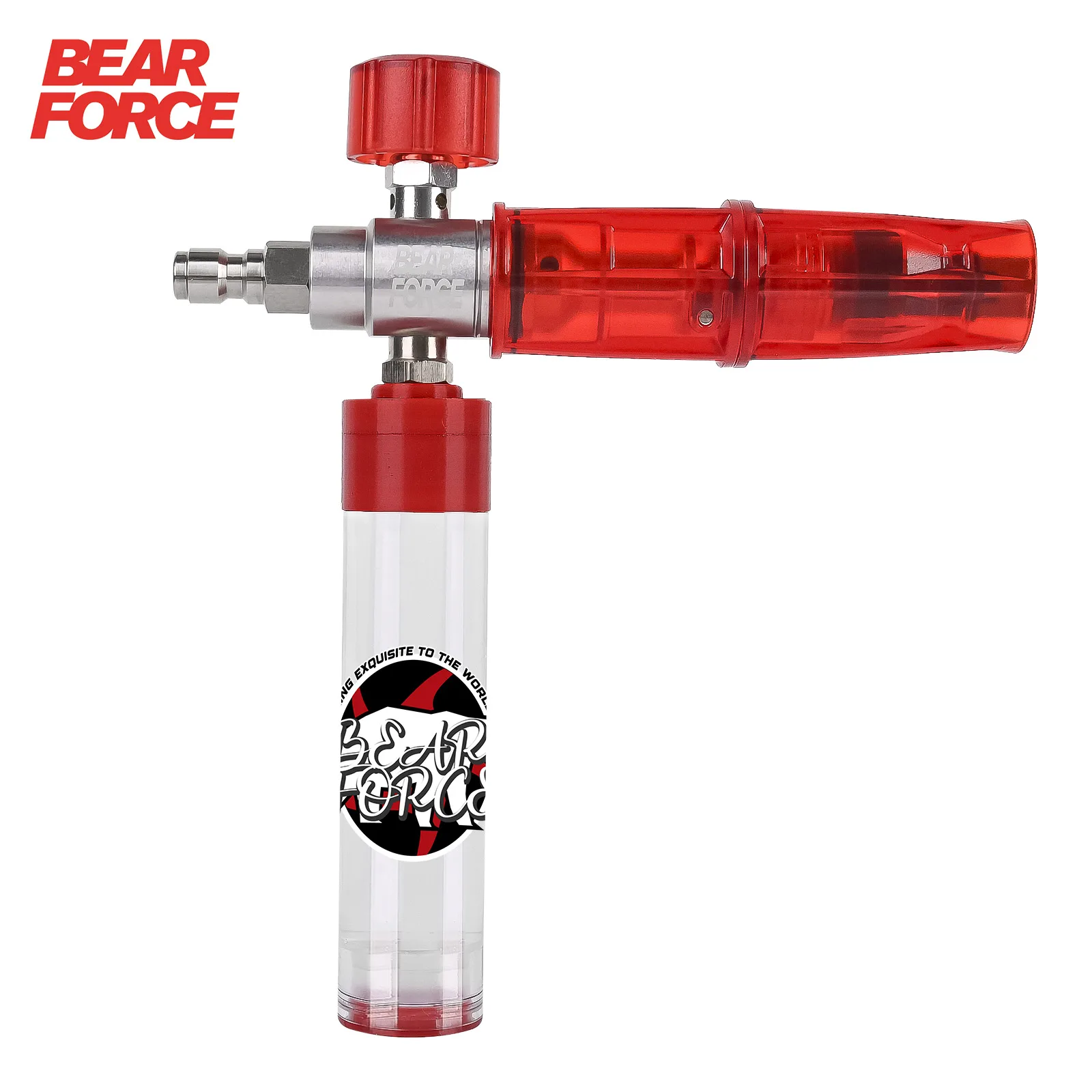 BEAR FORCE Cañón de espuma de succión magnética de presión negativa Pro, con conector rápido de 1/4 pulgadas, cañón de jabón con boquilla ajustable