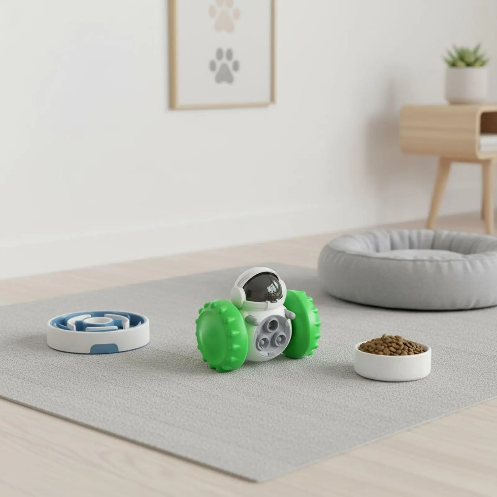 Automatic Balancing Treat Dispenser Improves Intelligence Wheeled Pet Food Challenge Slow Feeder Car Toy Relieves Stress
