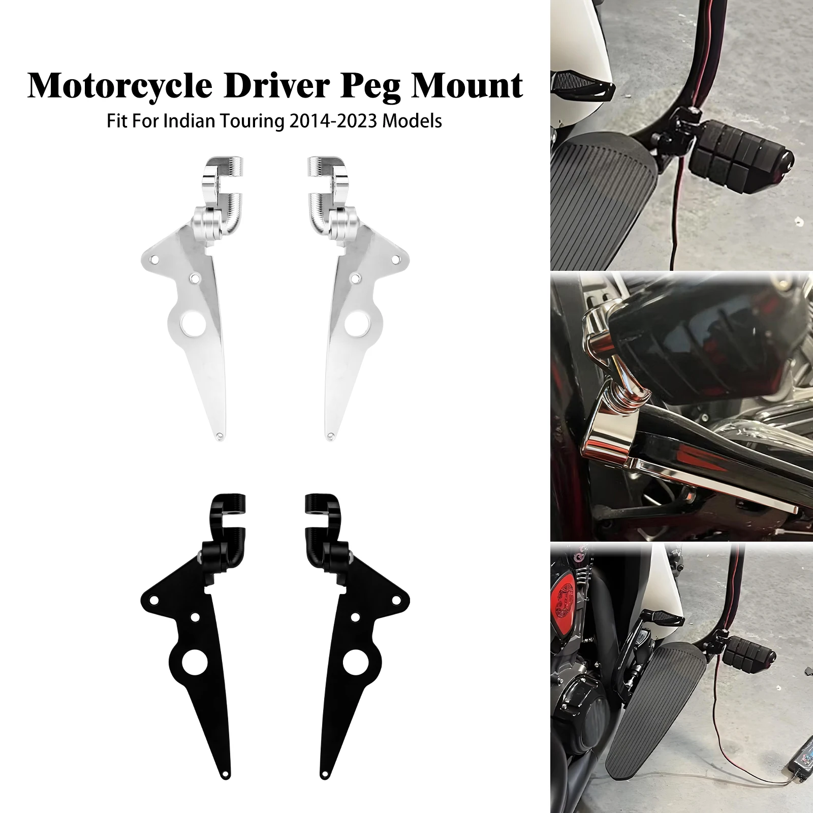 

Motorcycle Highway Foot Peg Mounts Driver Footrest Pedal Bracket For Indian 14-23 Roadmaster Challenger Limited Chief Chieftain