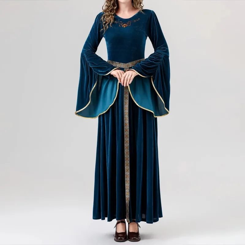 Halloween European Medieval Renaissance Retro Palace Queen Cosplay Costume Performance Princess Drama party Dress