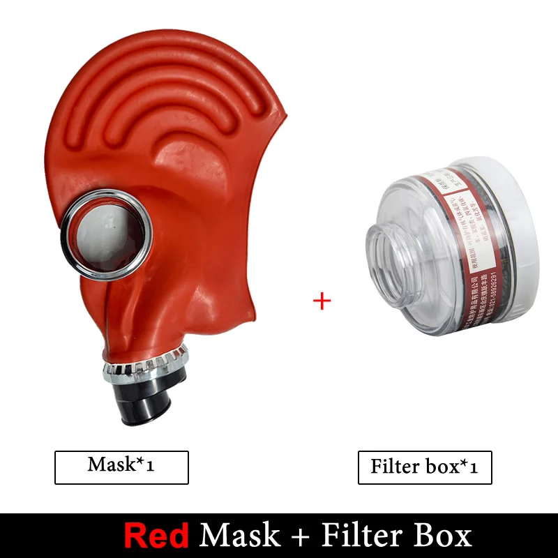 Nieuw rood zwart gasmasker met volledig hoofd, ademhalingsapparaat, natuurlijk rubber, spookmasker, chemisch masker voor schilderen, spuitpesticide, Halloween