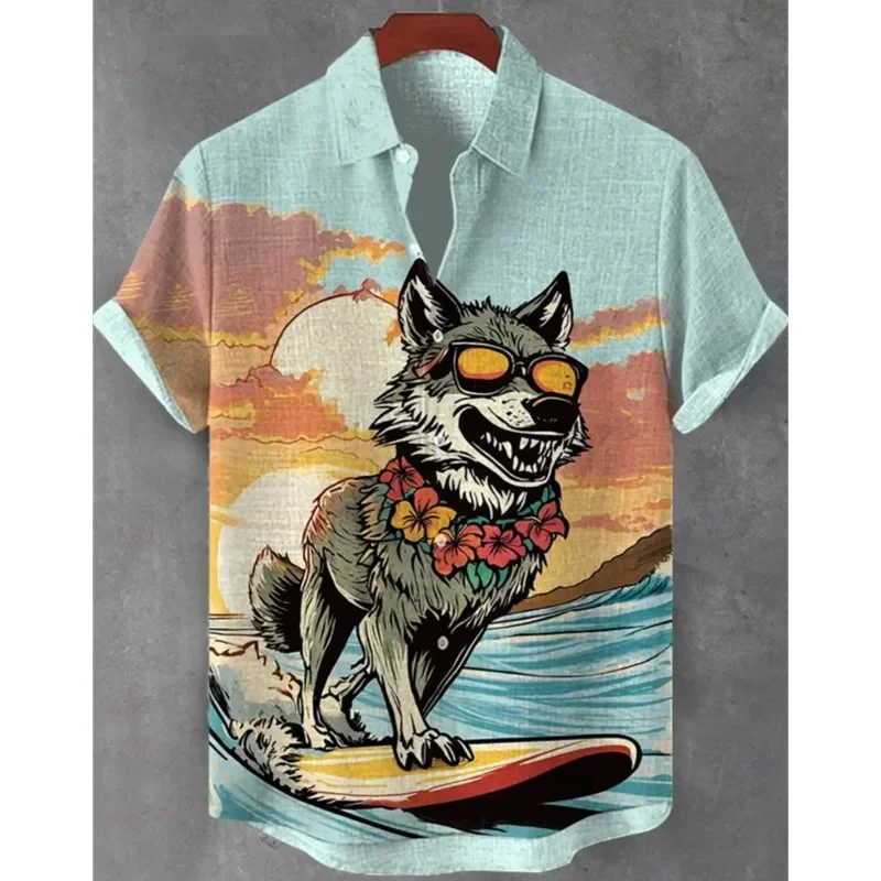 

New Retro men's Shirt With Ethnic Pattern Printed Short Sleeved top, Fashionable And Casual men's clothing, Loose men's Shirt