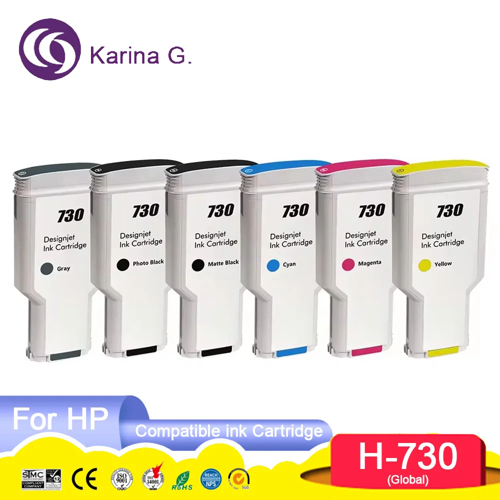 730 P2V71A P2V73A P2V72A P2V70A Premium Color Compatible Ink Cartridge For HP730 For HP DesignJet 2600 T2600 T1600 T1700 Printer