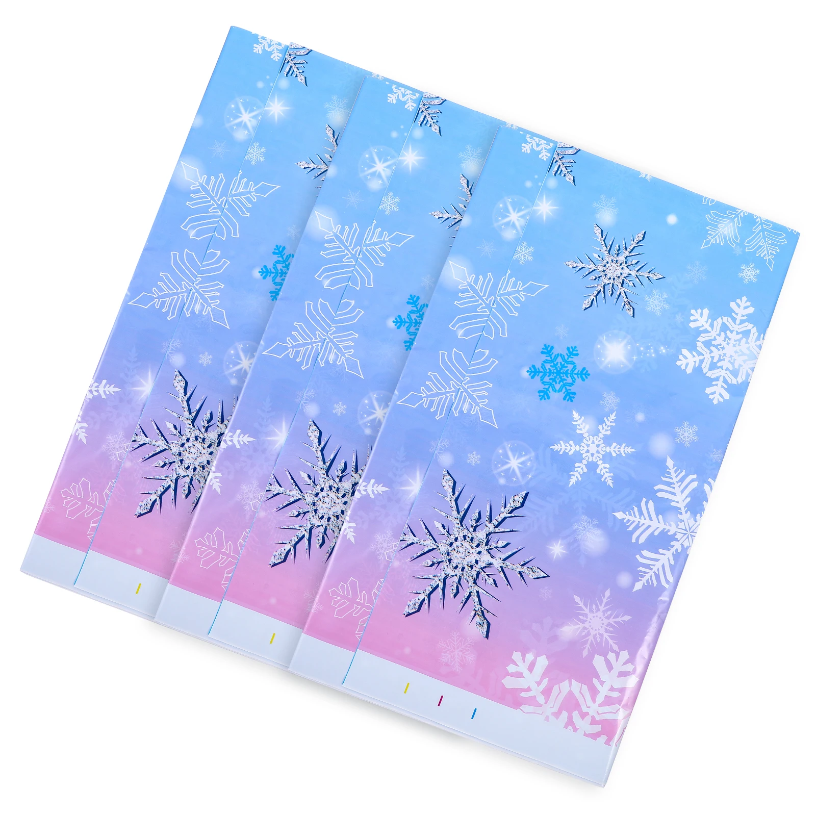 

3Pcs Snowflake Print Tablecloth Decorative Plastic Table Cover Party Birthday Table Runner Festival Event Cute Tablecloth