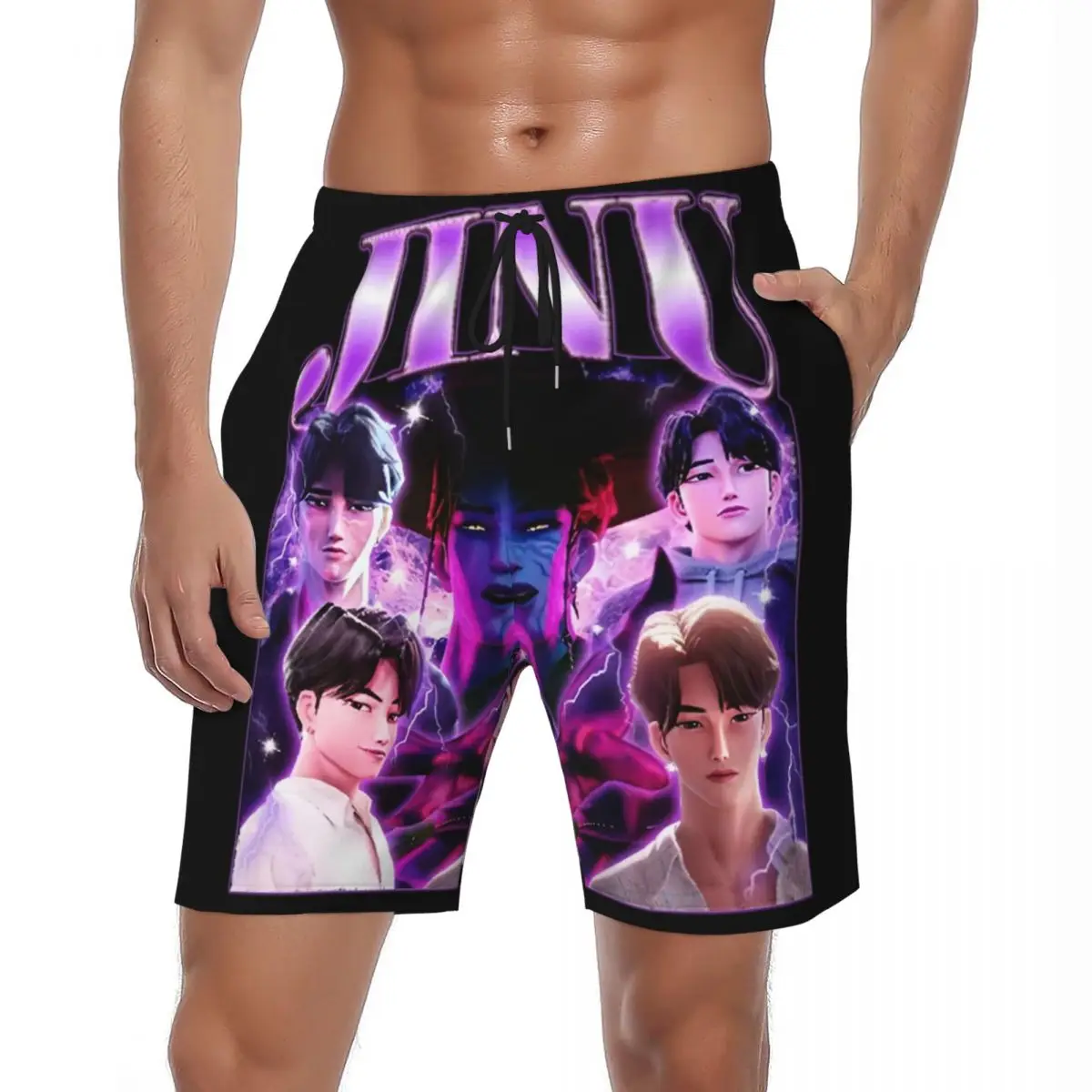

Jinu KPOP Demon Hunters Board шорты летние охотничьи спортивные шорты для фитнеса и фитнеса мужские повседневные плавки большого размера на заказ