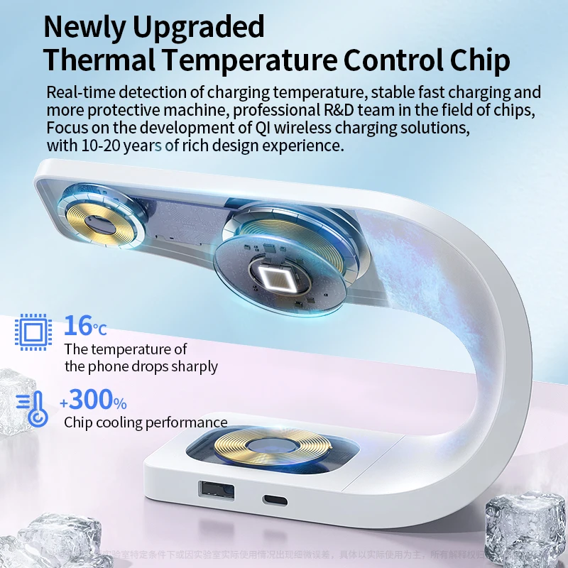 4 in 1 Wireless Charger Metal Shell  for iPhone 15 14 13 12 Magnetic Fast Charging Station Stand Dock for Apple Airpods Watch