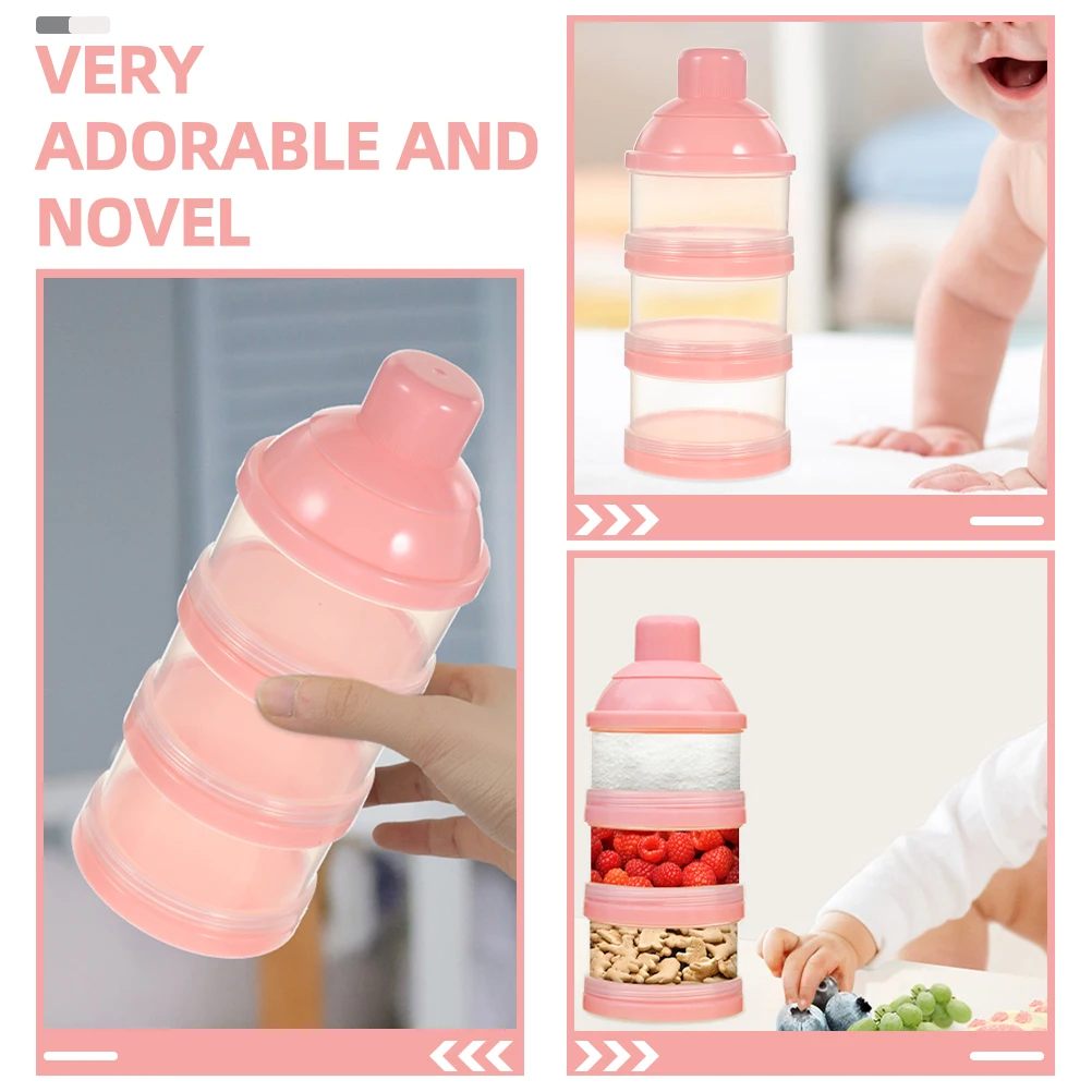 

2Pcs Baby Storage Box Pink Portable Milk Powder Container Travel Formula Dispensers Portable Milk Powder Dispenser Safe Durable