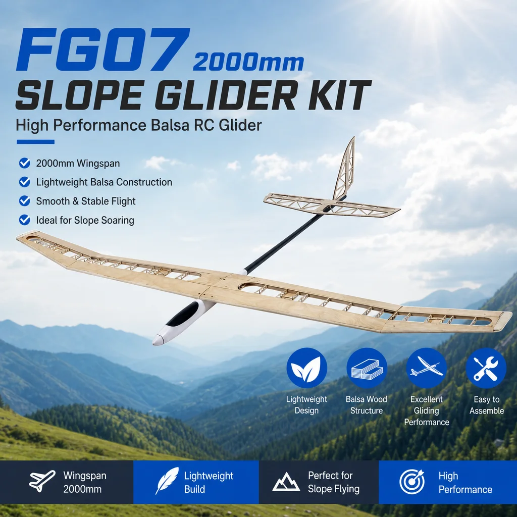 FG07 Balsa/Fiberglass Slope Glider Kit 2000mm DW Hobby RC Aircraft EPP/Composite Model Airplane