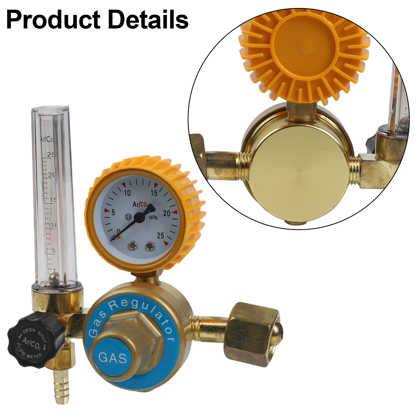 Gas Cylinder YQAr-731L For Welding Operations Rated Flow Rate 1.6 for m3 h Zinc Alloy Material For Gas Output Control