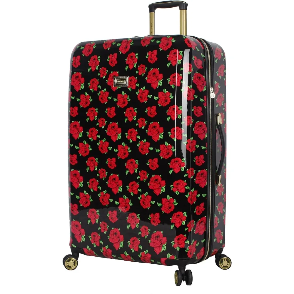 

Betsey Johnson 30 Inch Checked Luggage Collection - Expandable Scratch Resistant (ABS + PC) Hardside Suitcase - Designer Lightwe
