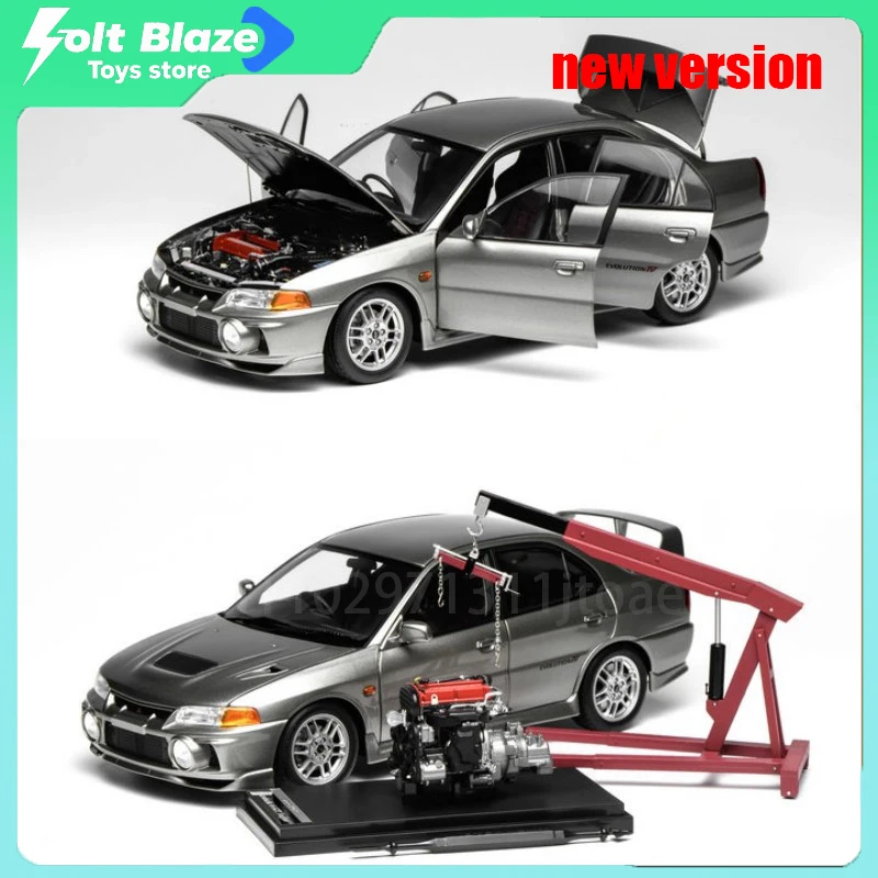 

MH 1/18 Литая модель автомобиля Mitsubishi Lancer Evolution IV с функцией открытия, имитация статического дисплея, автомобиль из сплава, подарок для мальчика