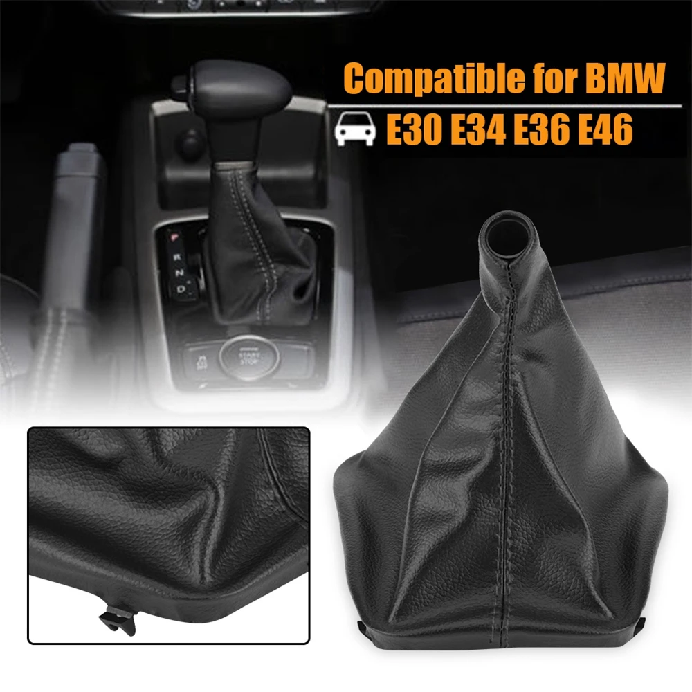 Left Hand Driver Car Gear Stick Shift Knob Gaiter Boot Cover for BMW E30 E34 E36 E46