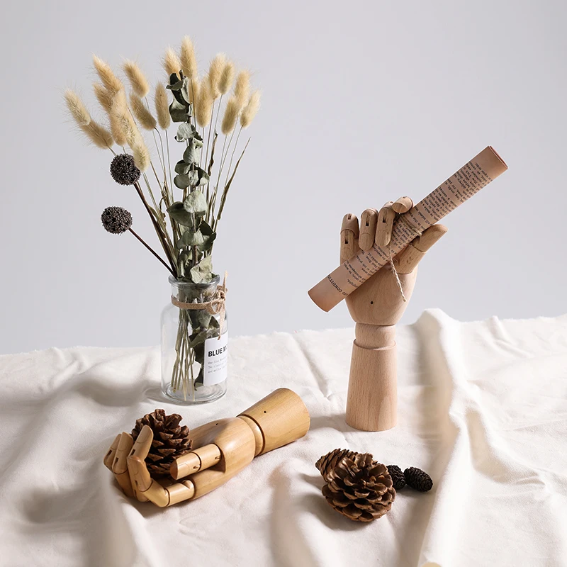 Scandinavian Adjustable Mannequin Hand Articulated Wooden Display Prop Art Studio Sketch Hand Model