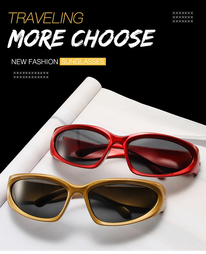 Y2k neue Punk Sport Sonnenbrille für Männer Frauen Luxusmarke Designer Sonnenbrille Herrenmode Vintage Sonnenbrillen UV400 Brille Brillen – Detail 16