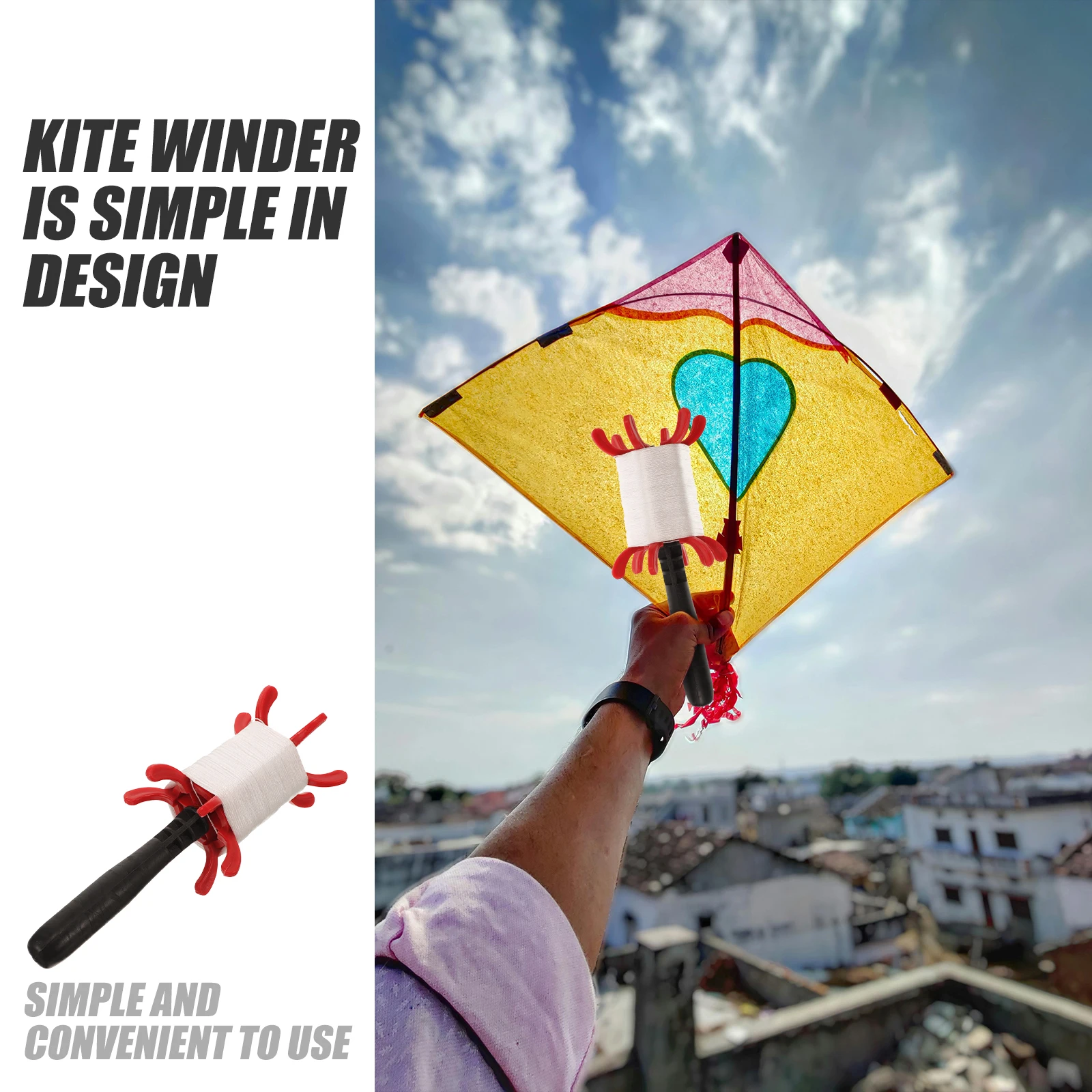 凧リール糸用アウトドアアクセサリースプールフライングツールプラスチックライン巻き取り子供