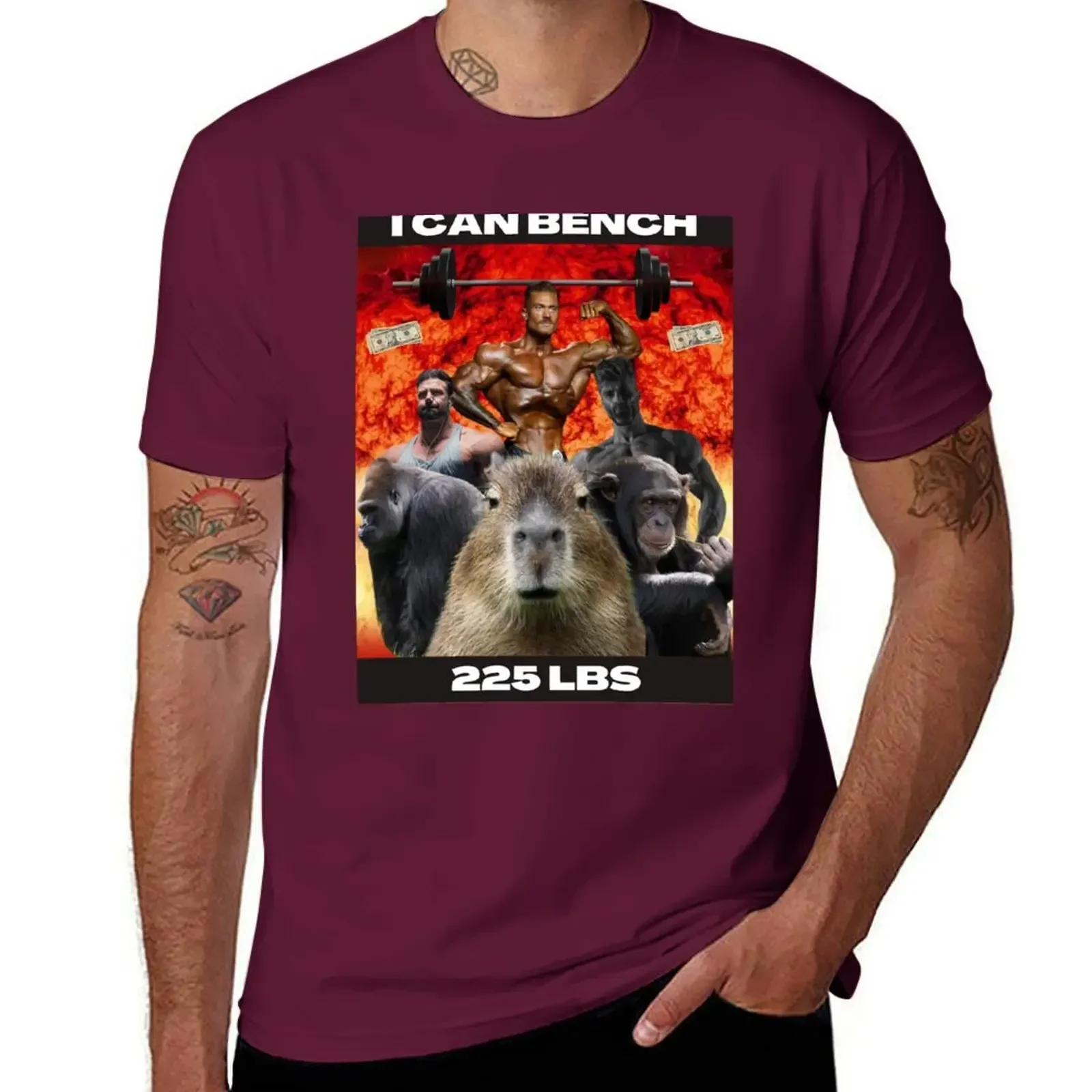 I Can Bench 225 Pounds T-shirt customizeds funnys summer top clothes for men new in tops & tees Short Sleeve Round Collar manga