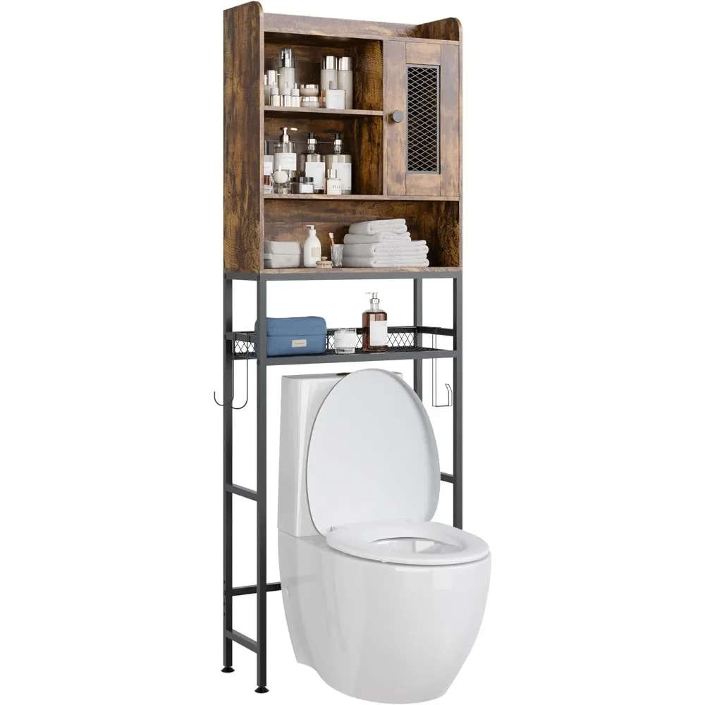 Over The Toilet Storage Cabinet - 5-Tier Freestanding Bathroom  Space Saver Toilet Shelf