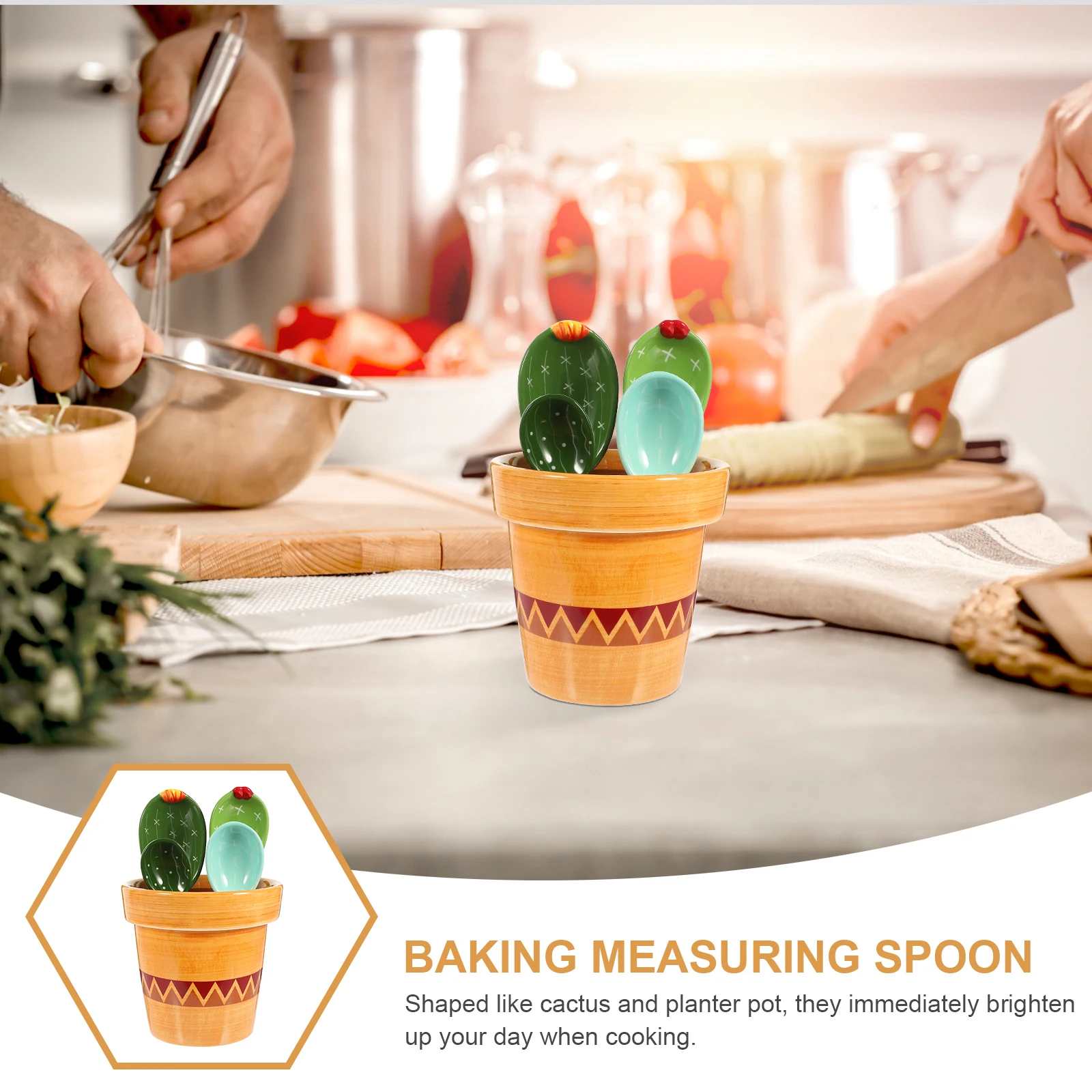 

Керамический набор измерительных инструментов для дизайна кактуса, градуированная основа для выпечки, сухое молоко, муки, приправы, кофейных зерен, чая, кухни