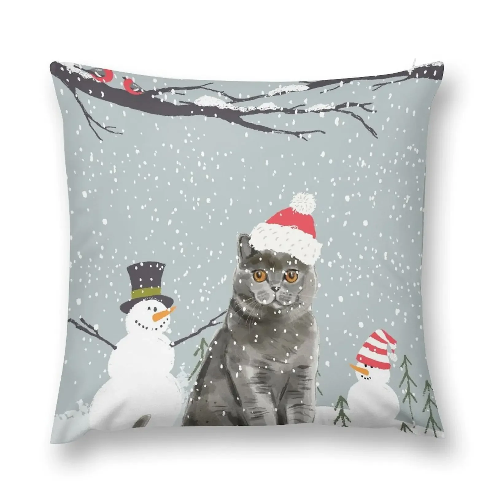 British Shorthair Cat-Christmas Throw Pillow Pillowcases For Pillows Cushions Cover Decorative Cushions pillow