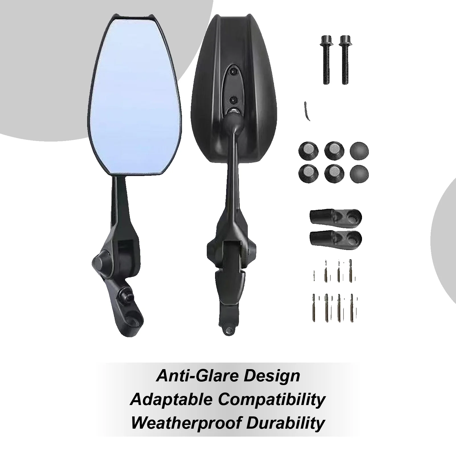 

1 Pair Universal Adjustable Motorcycle Rear View Mirror for Scooter ATV Motorcycle Accessories Side Mirror blue anti-glare Glass