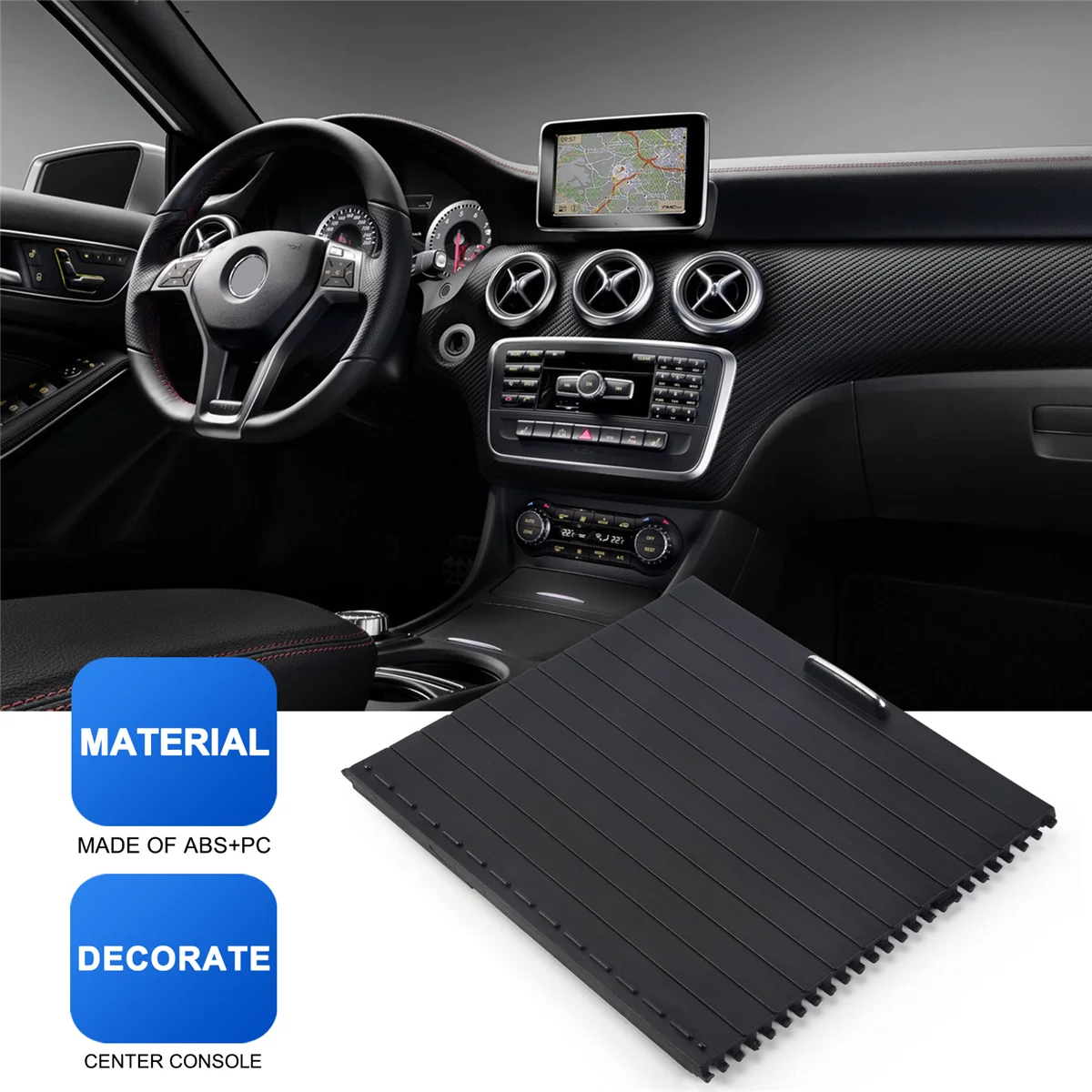 車のセンターコンソール,カップホルダー,スライドローラー,メルセデスベンツml gl gle glsクラスw166 w292 2012-2018用ブラインドカバー