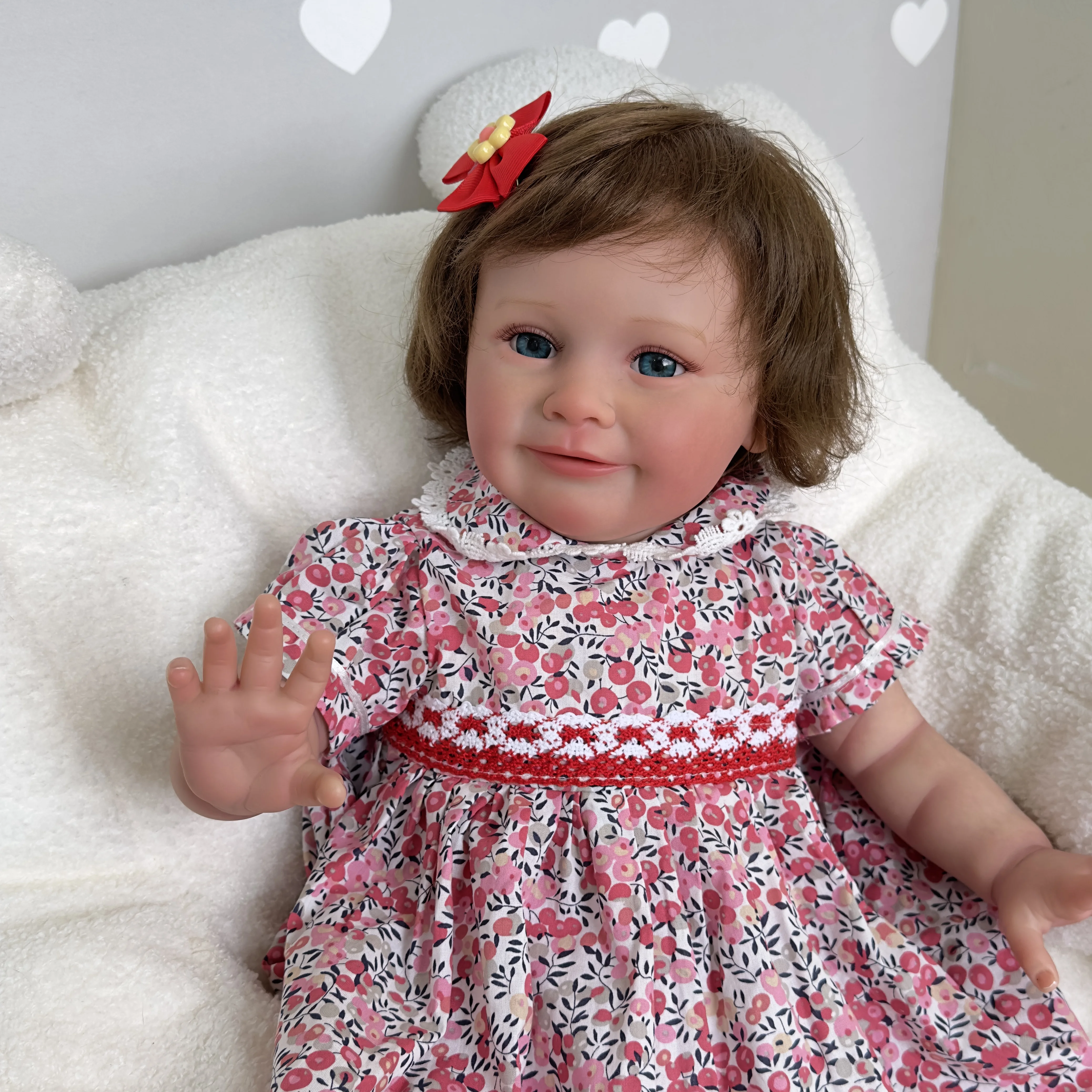 SANDIE 60cm Reborn Baby Doll Zoe Lifelike Soft Cuddly Body Doll Hand-painted with Visible Blood Vessel