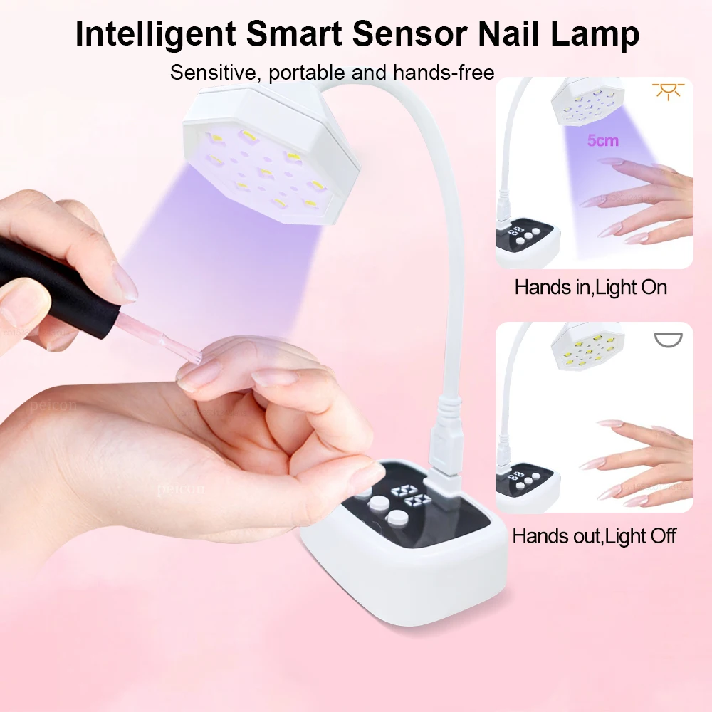 Lampe à ongles Mini lampe pour manucure lampe à ongles LED UV Rechargeable pour vernis à ongles Gel séchage rapide sèche-ongles lampe UV Portable