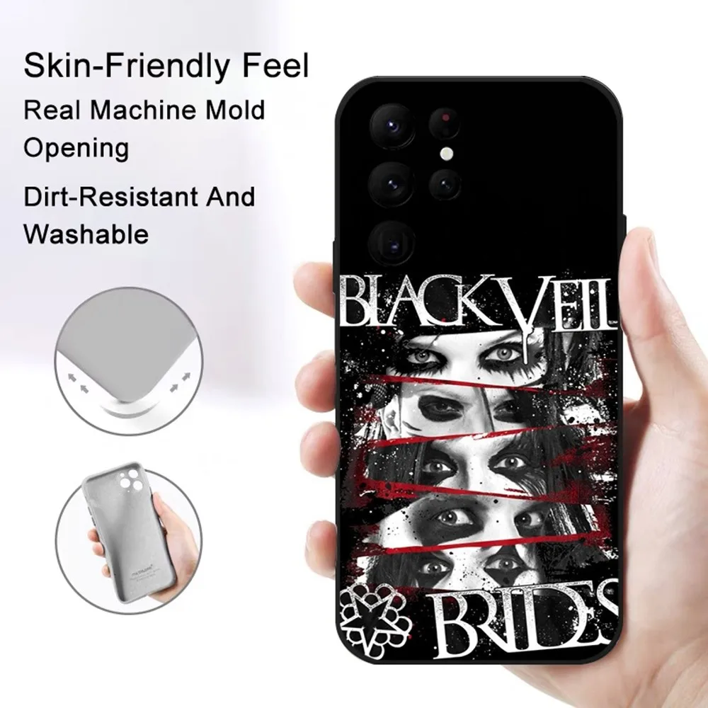 B-Black Veil Brides Band Phone Case Samsung S series s20 s21 s22 s23 s24 FE Plus Ultra TPU Soft to Skin-friendly case