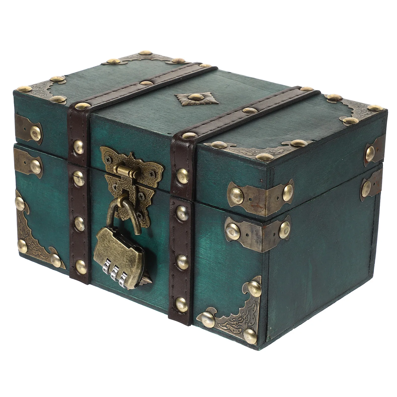 

Wooden Treasure Chest Vintage Large Capacity Jewelry Storage Box Rustic Trinket Case Lockable Organizer Pirate Treasure Chest