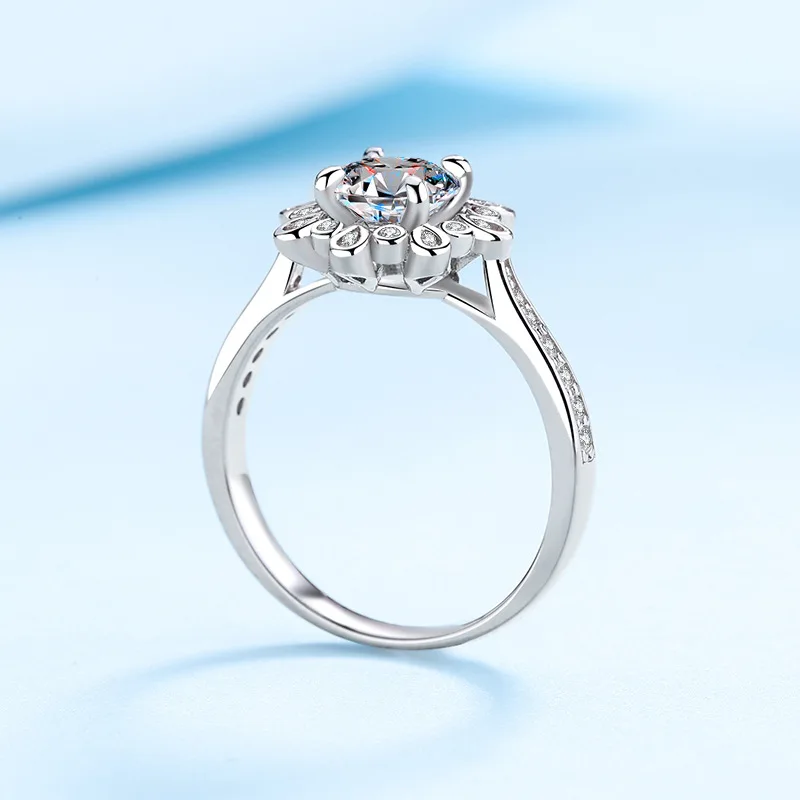 

1ct Women's Moissanite Ring D Color Brilliant Cut Luxury Sparkling Fire Delicate PT950 Platinum Inlaid Jewelry Accessory