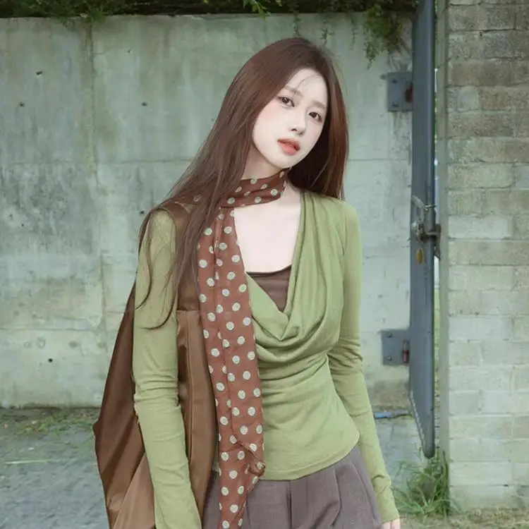 

Browan шелковый шарф в горошек женский корейский Sle модный длинный прямоугольный сетчатый ободок для волос универсальный весна лето