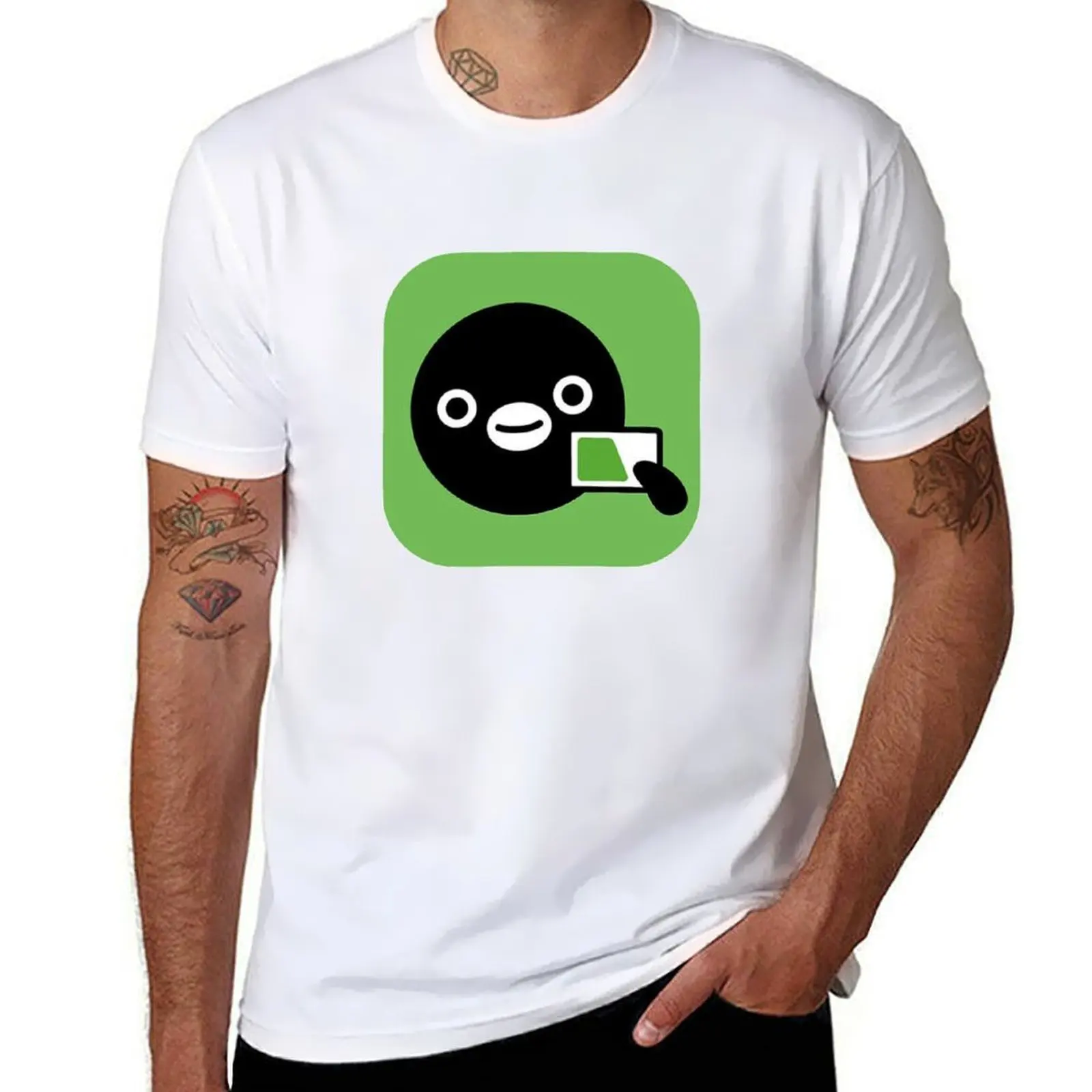 

Suica card penguin Sticker T-Shirt anime tshirt t shirt for man 100 percent cotton T-Shirt