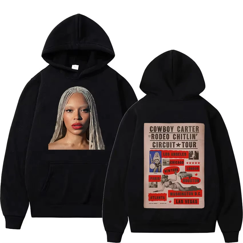 

2025 Autumn and Winter Retro Beyonce Cowboy Carter Tour 2025 Men's Album Harajuku Sweatshirt Hip Hop Hoodie