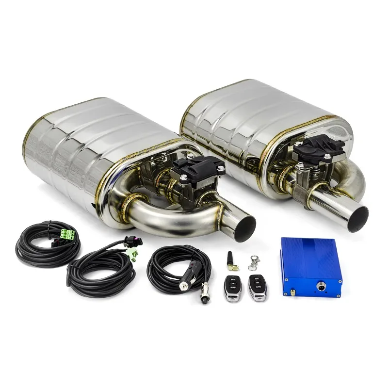 Dual Car Universal Exhaust Muffler Electric Valve With Electric Control Set 51/63/70/76MM Stainless Steel