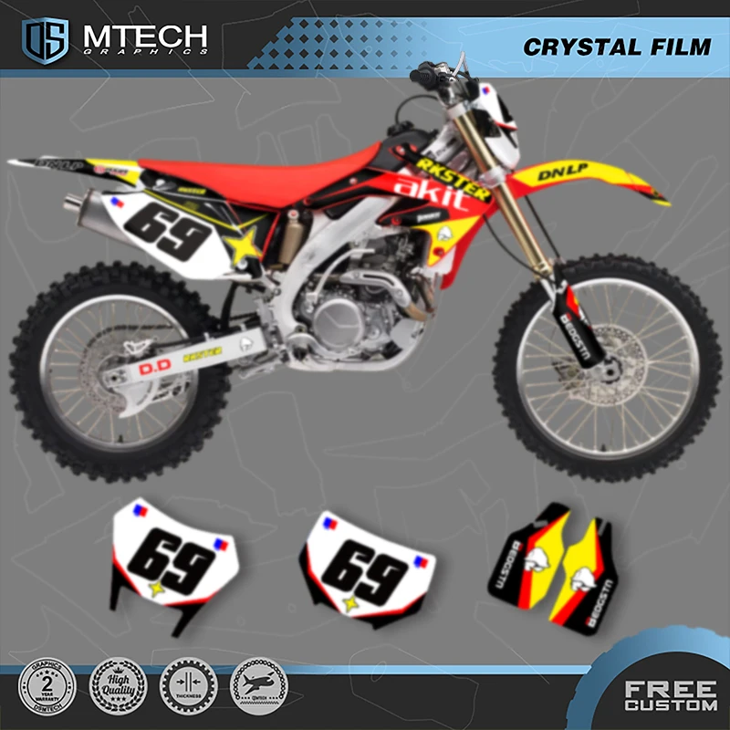 

DSMTECH индивидуальный мотоциклетный графический фон для HONDA 2005 2006 2007 CRF450X 2008-2018 наклейки наборы наклеек 004