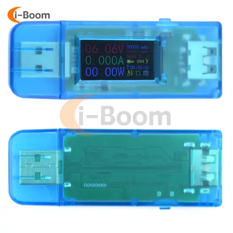 USB Power Meter Real-time Charging Voltage Current Power Detection LCD Display Supports QC2.0 QC3.0etc Fast Charging Protocols