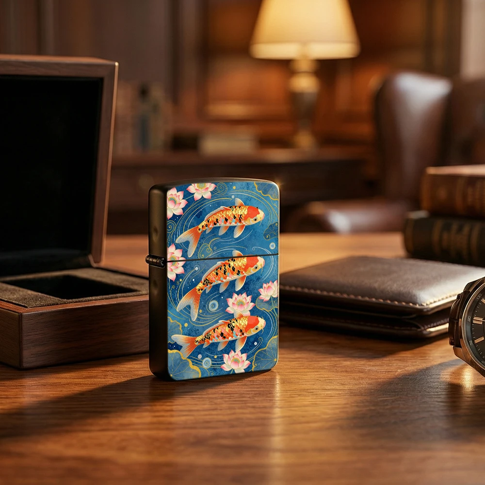Vintage Collectible Lighters - Isqueiros Vintage Flip Top com Estampa