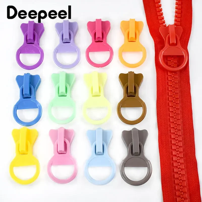 

5/10Pcs 20# Resin Zipper Puller for Clothes Down Replace Zippers Luggage Tent Decor Closure Zips Repair Kits Sewing Accessories