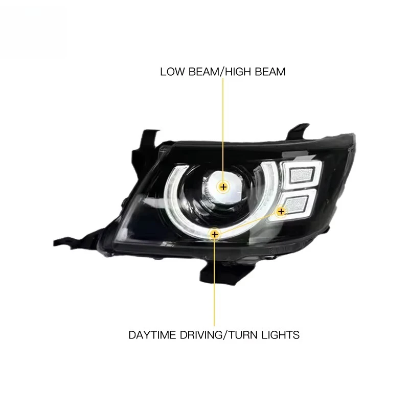 YU GUANG ل هايلكس فيجو 2008 2011 المصابيح الأمامية أضواء الجبهة ترقية LED المصباح اكسسوارات السيارات كشافات الجمعية #5