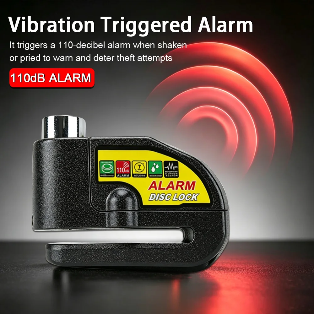 Universal Alarm Disc Lock Anti Theft Security Lock For Motorcycle Electric Scooter Bicycle Bike Brake Rotor Lock view 5