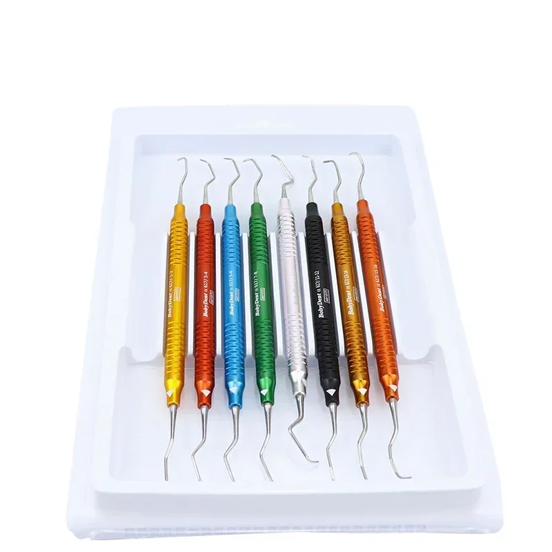 

8Pcs/Set Dentals Curettes Kit Professionals Periodontals Graceys Curettes 8 Color Codeds Curettes/Periodontals Instruments