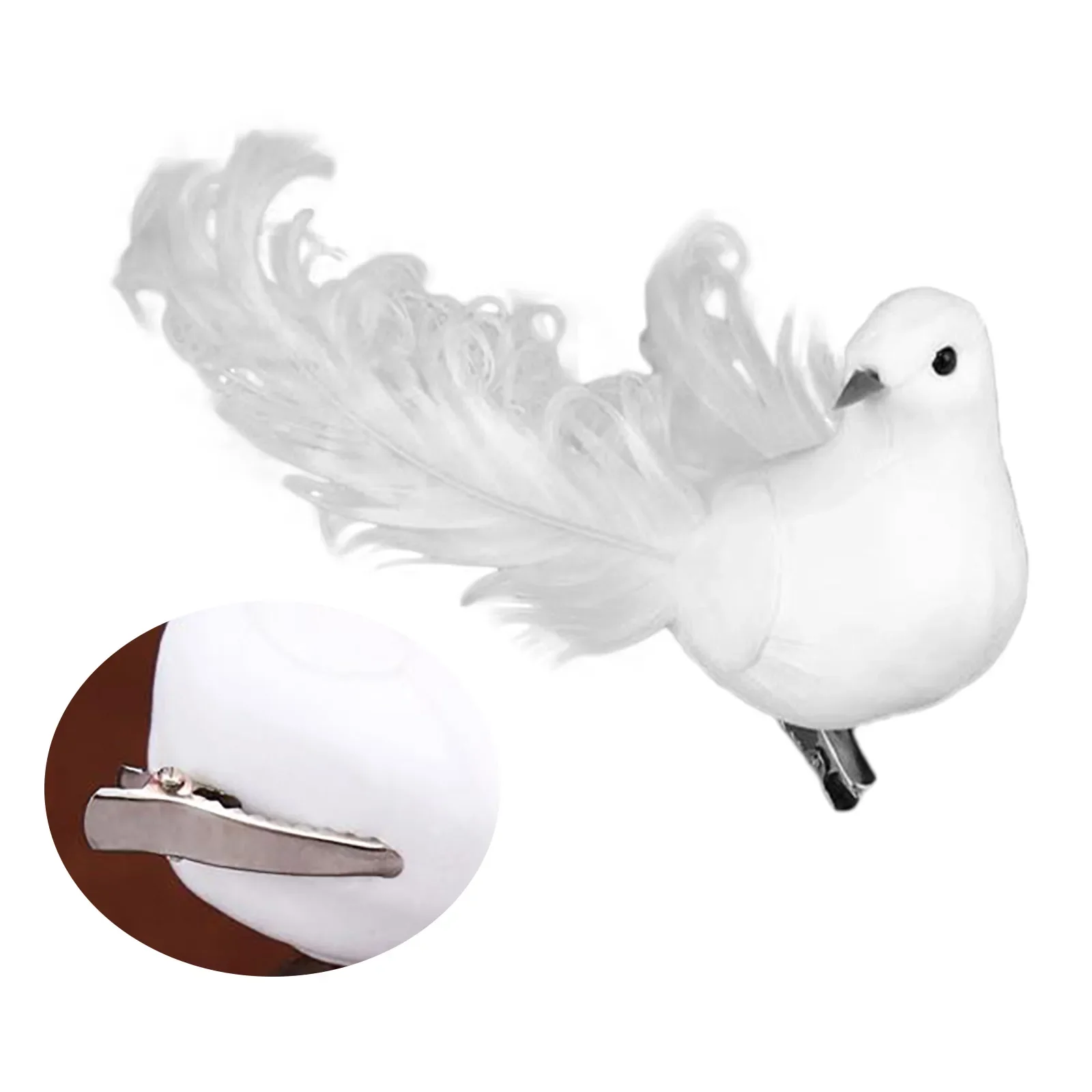 Home Decor Artificial Bird Pigeons Ornaments Bubble Birds Christmas Tree Decoration With Claw Craft Furnishing Articles