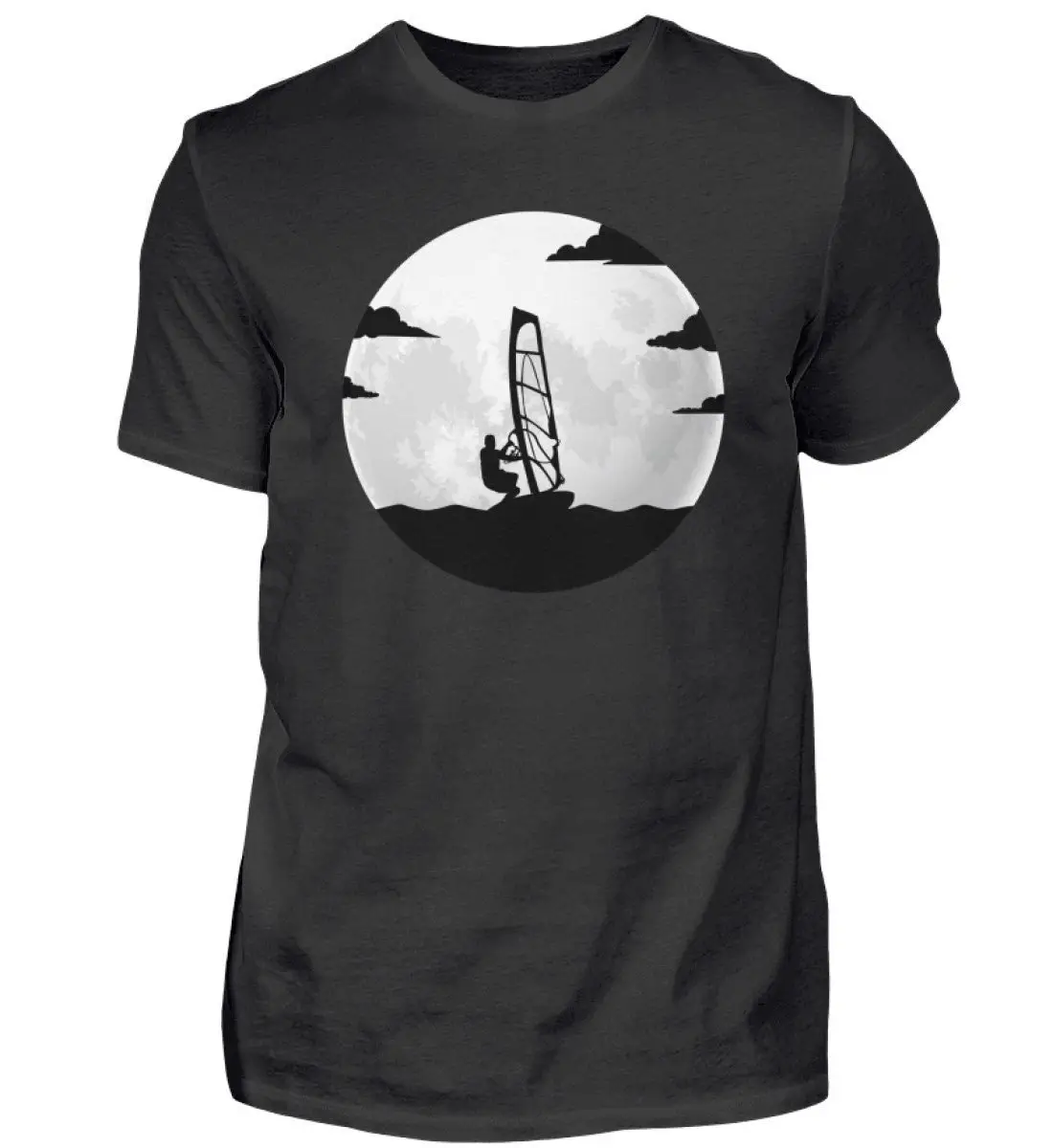 Windsurfer Windsurfing Moon Clouds Surfer Idea Cotton T Shirt