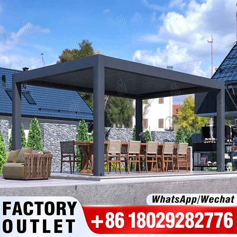 

High Quality Movable Waterproof Sun Shade Outdoor Bioclimatic Retractable Motorized Pergola