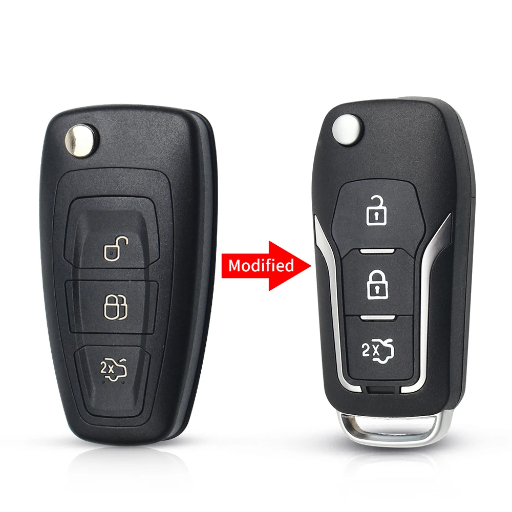 Dandkey 3 Buttons Modified Flip Folding Remote Key Flip Fob Shell For Ford Focus 3 Fiesta Connect Mondeo C Max Smart Key Case