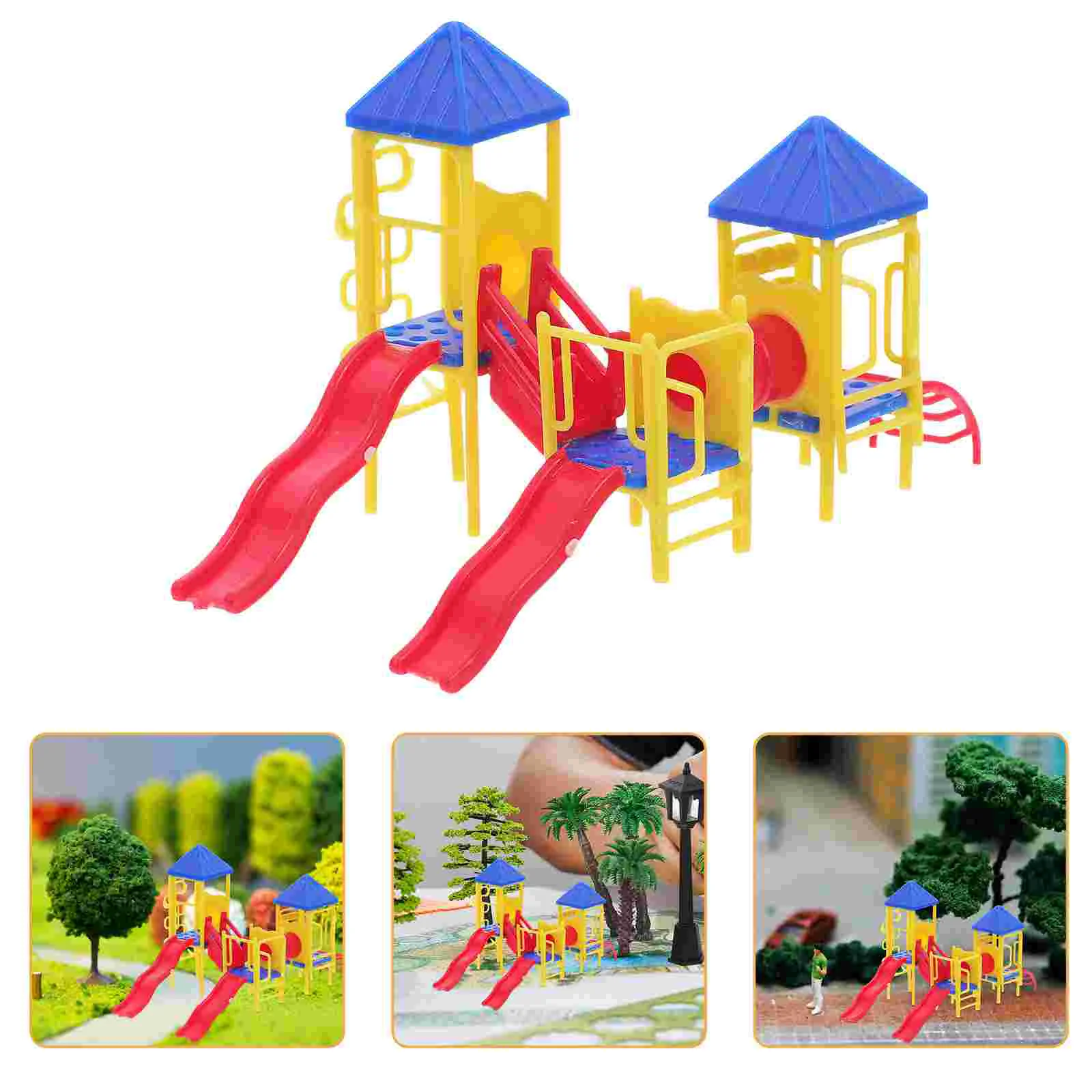 Toy Slide Outdoor Decorations Kids Dolls House Miniature Playground Model Children's Playground Model Miniature Sand Table Decor