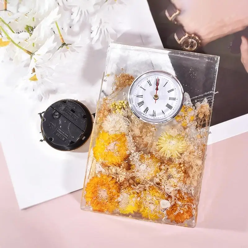 H0XC Bookend Table Clock Resin Morn