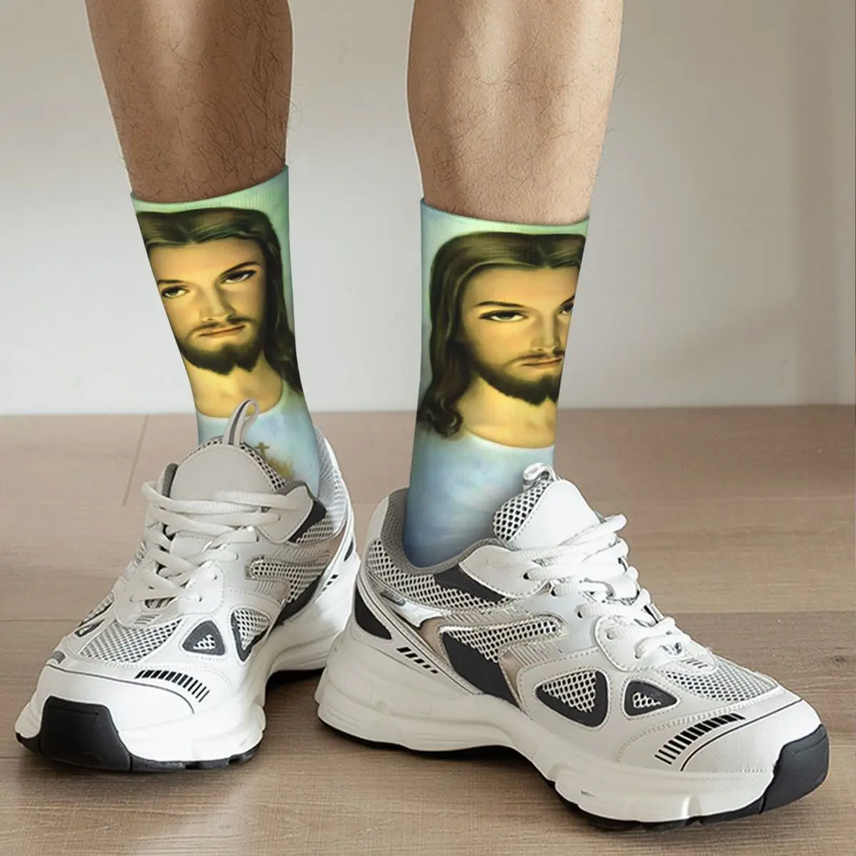 Hip Hop Vintage Bible Verse Religion Crazy Men\'s compression Socks Unisex Jesus Harajuku Seamless Printed Funny Crew Sock