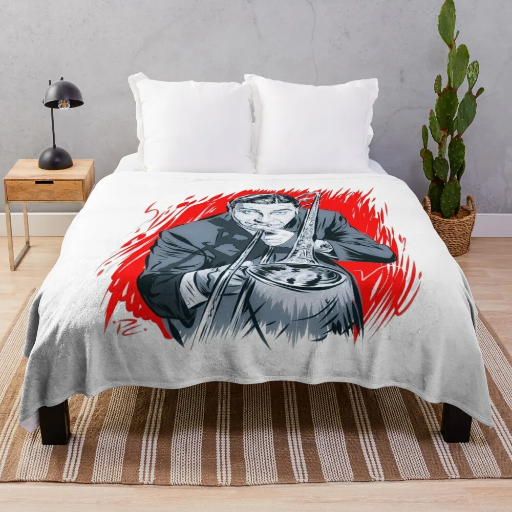 

Jack Teagarden - An illustration by Paul Cemmick Throw Blanket Stuffeds Loose Blankets