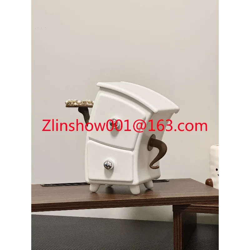 Funny waist cabinet jewelry earrings, grid finishing rack entrance cabinet creative bending over drawer type desktop storage box